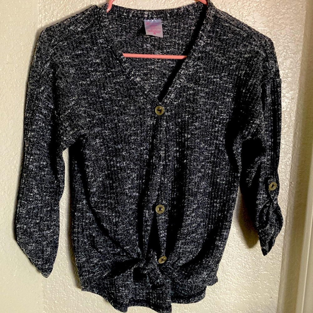 Women’s No Boundaries Sweater Gray XS Button Up
